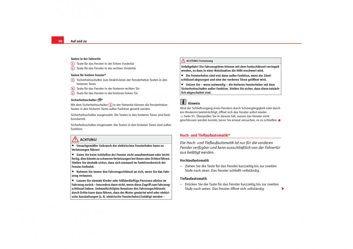 Seat Cordoba II 2 Handbuch / page 92