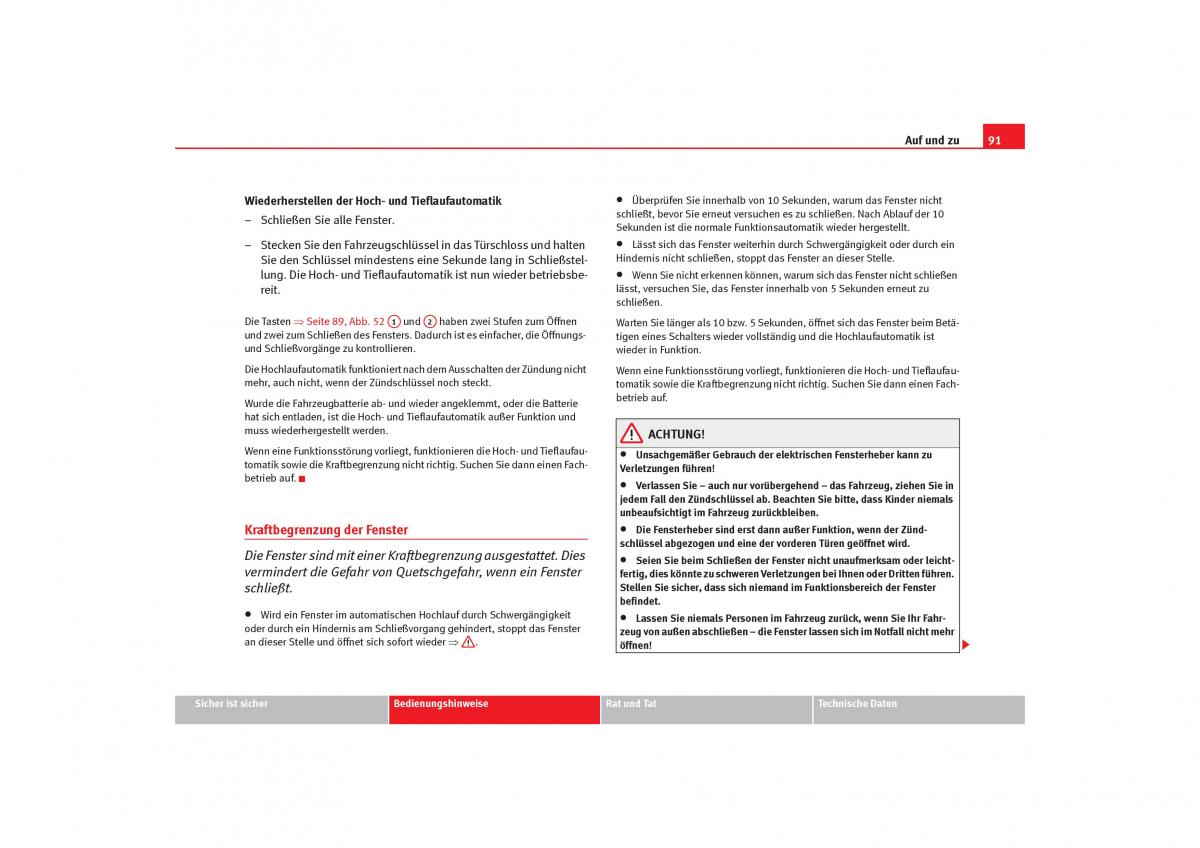 Seat Cordoba II 2 Handbuch / page 93