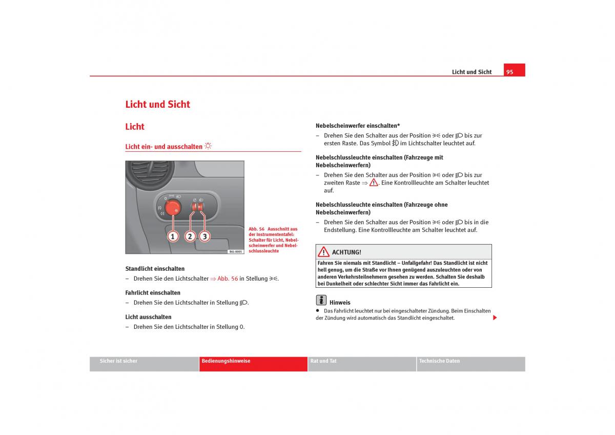 Seat Cordoba II 2 Handbuch / page 97