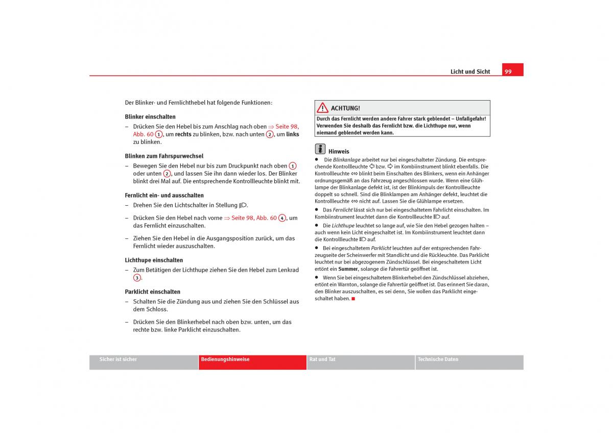 Seat Cordoba II 2 Handbuch / page 101