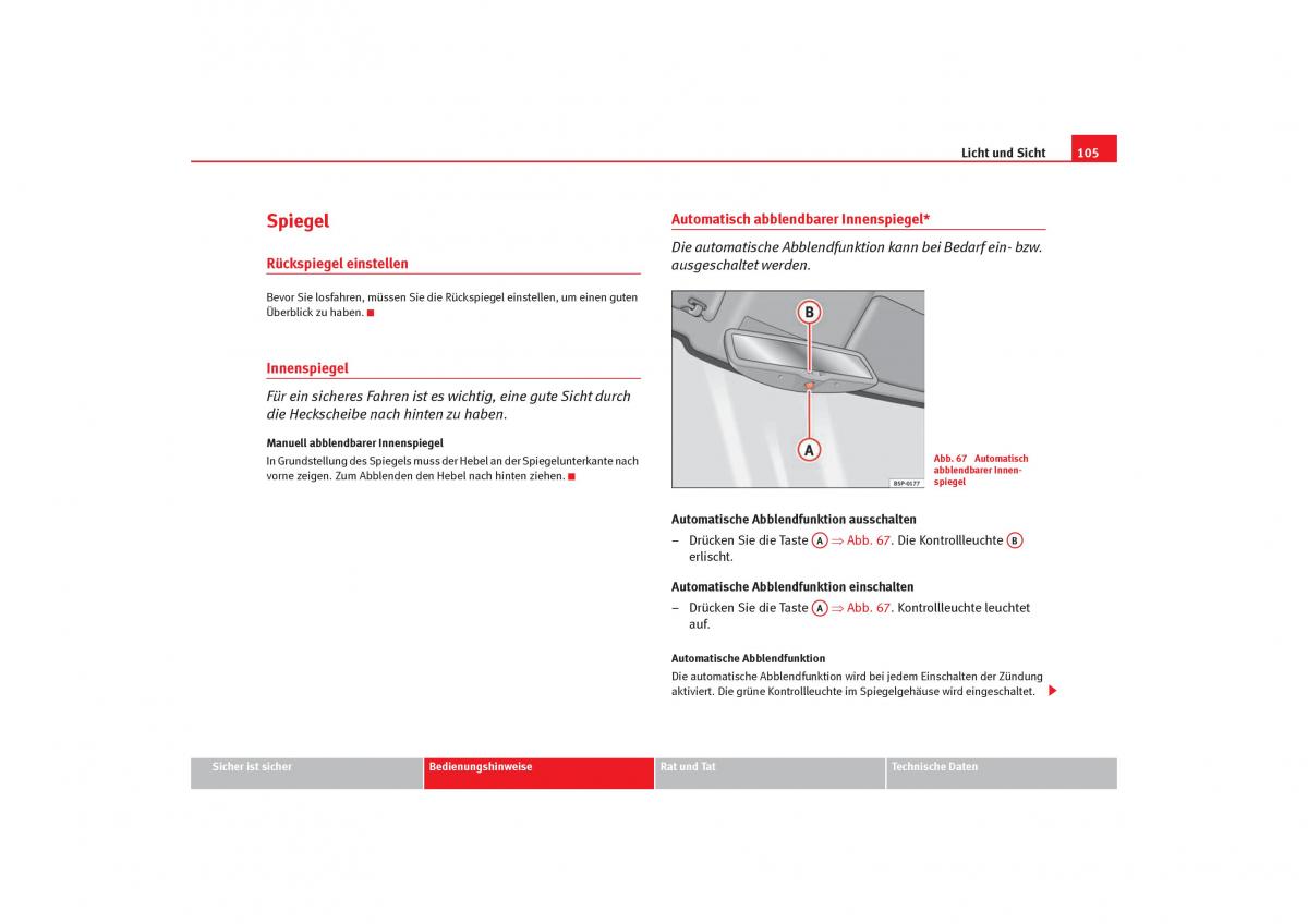 Seat Cordoba II 2 Handbuch / page 107