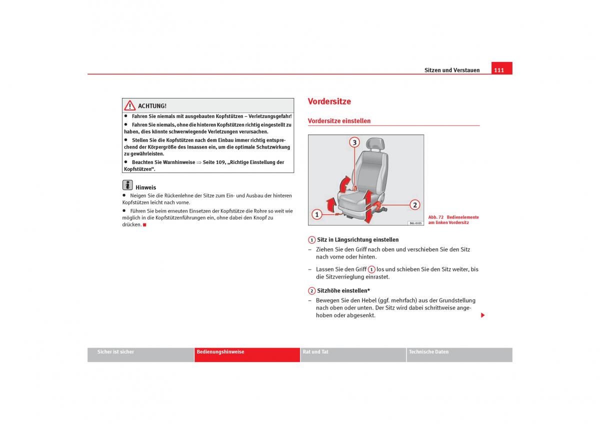 Seat Cordoba II 2 Handbuch / page 113