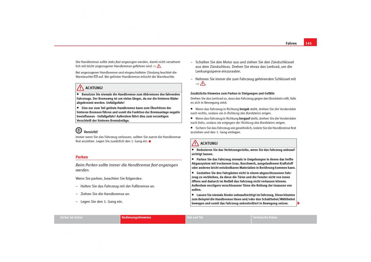 Seat Cordoba II 2 Handbuch / page 147