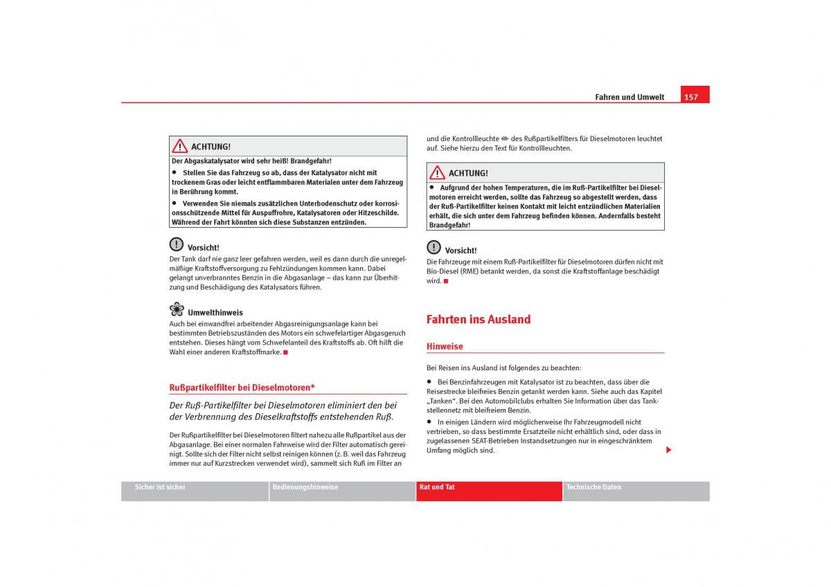 Seat Cordoba II 2 Handbuch / page 159