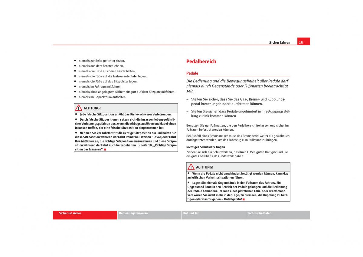 Seat Cordoba II 2 Handbuch / page 17