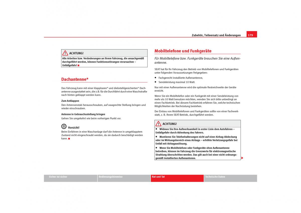 Seat Cordoba II 2 Handbuch / page 181