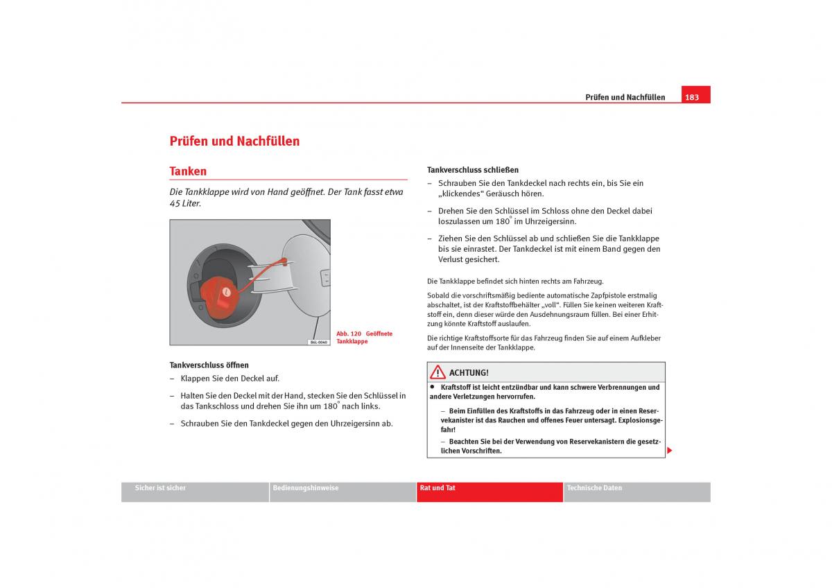 Seat Cordoba II 2 Handbuch / page 185