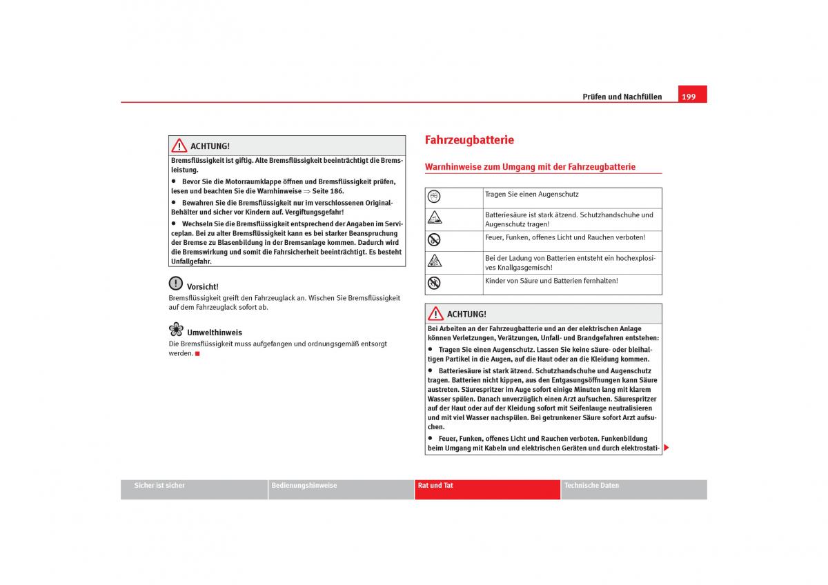 Seat Cordoba II 2 Handbuch / page 201