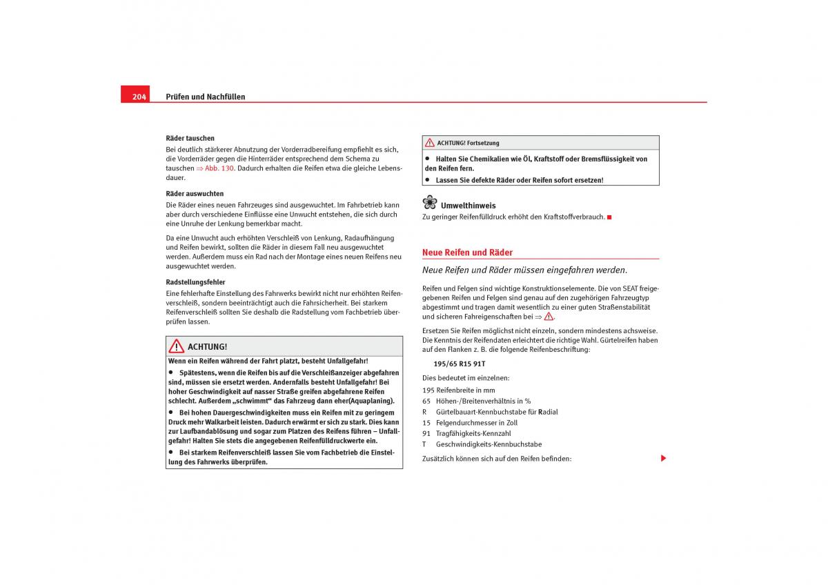 Seat Cordoba II 2 Handbuch / page 206