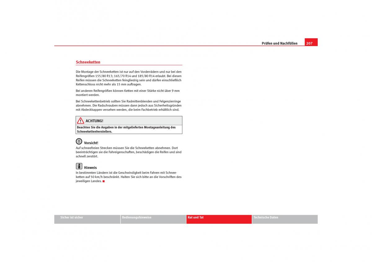 Seat Cordoba II 2 Handbuch / page 209