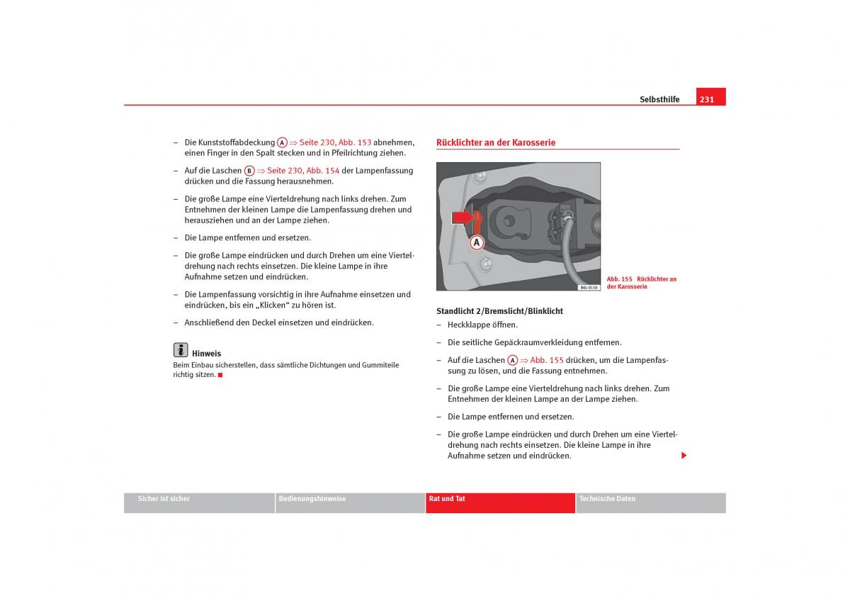 Seat Cordoba II 2 Handbuch / page 233