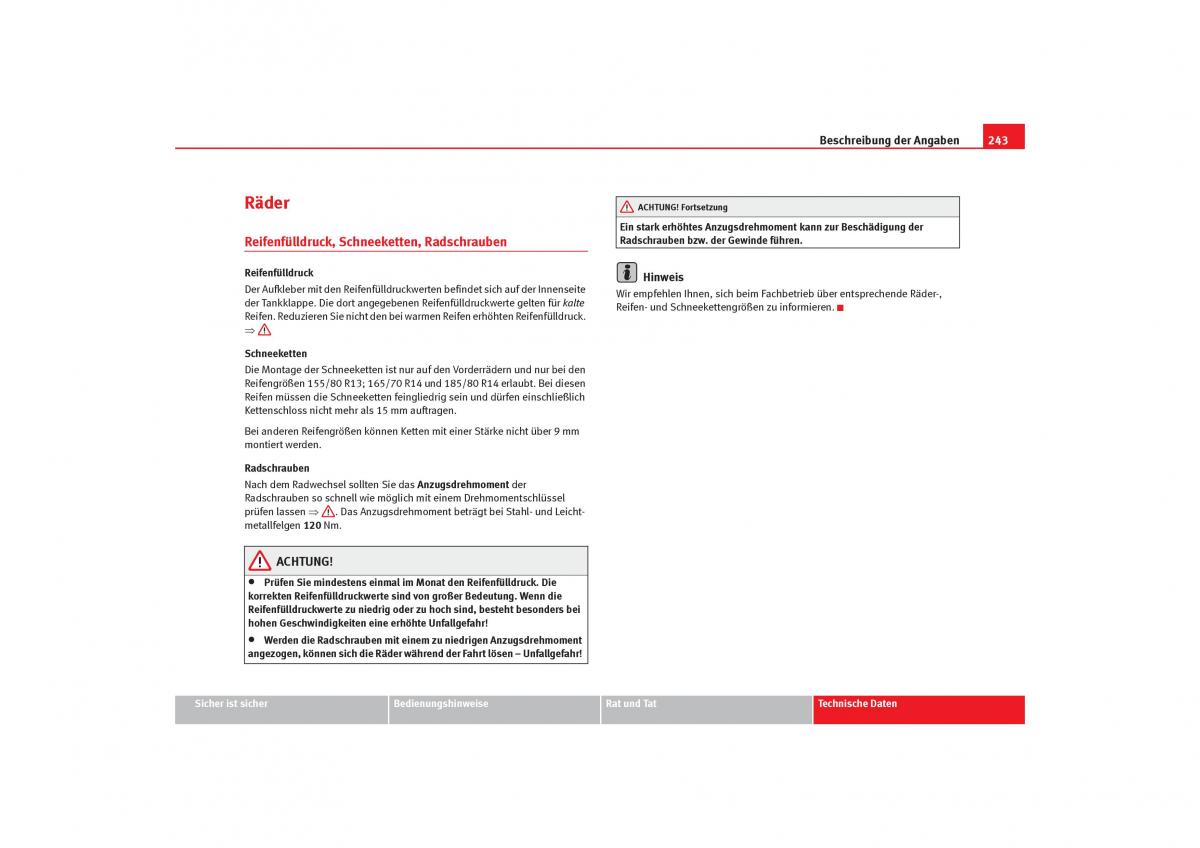 Seat Cordoba II 2 Handbuch / page 245