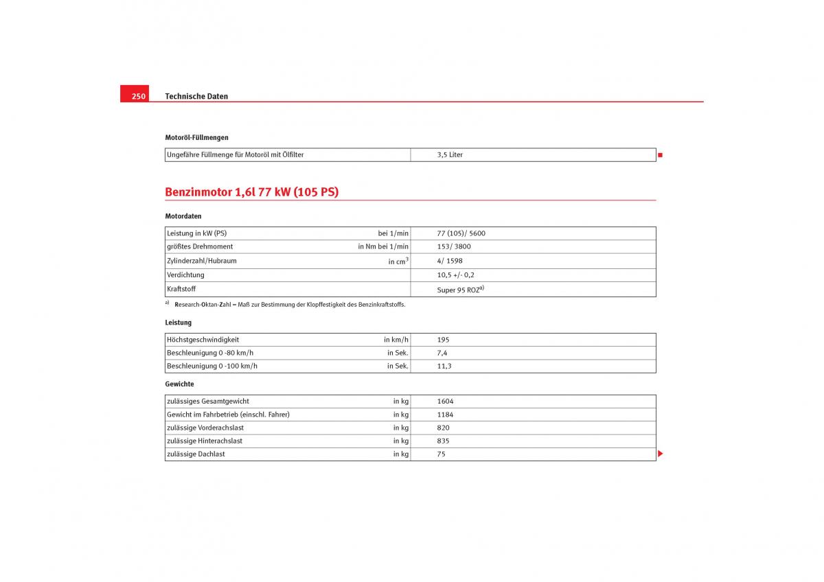 Seat Cordoba II 2 Handbuch / page 252