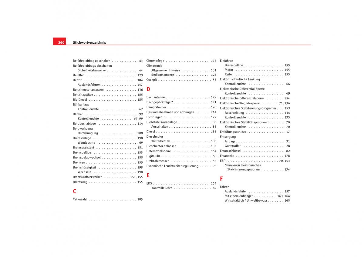 Seat Cordoba II 2 Handbuch / page 262