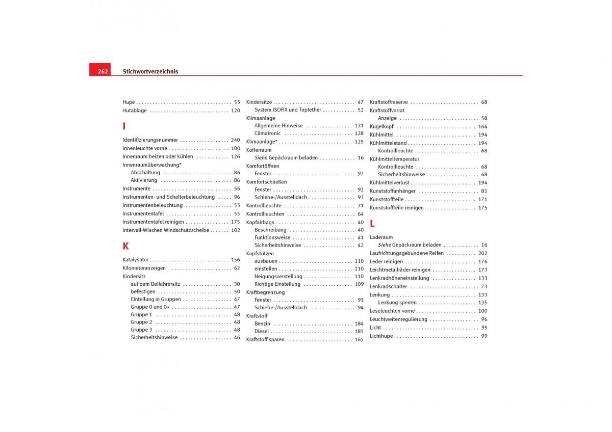 Seat Cordoba II 2 Handbuch / page 264