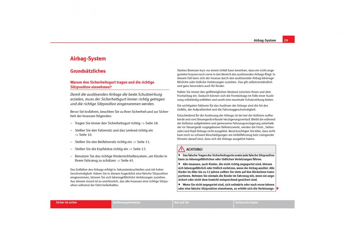 Seat Cordoba II 2 Handbuch / page 31