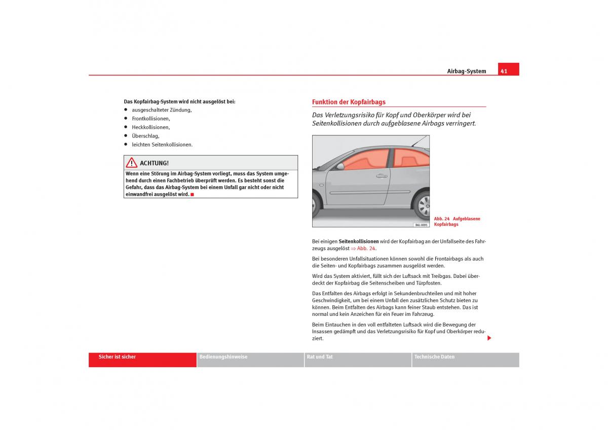 Seat Cordoba II 2 Handbuch / page 43