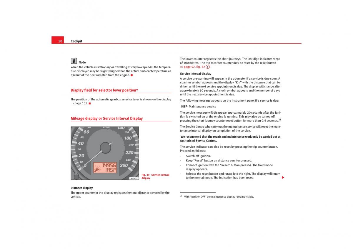 Seat Cordoba II 2 owners manual / page 60