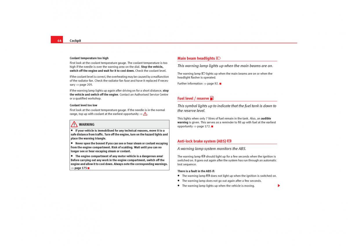 Seat Cordoba II 2 owners manual / page 66