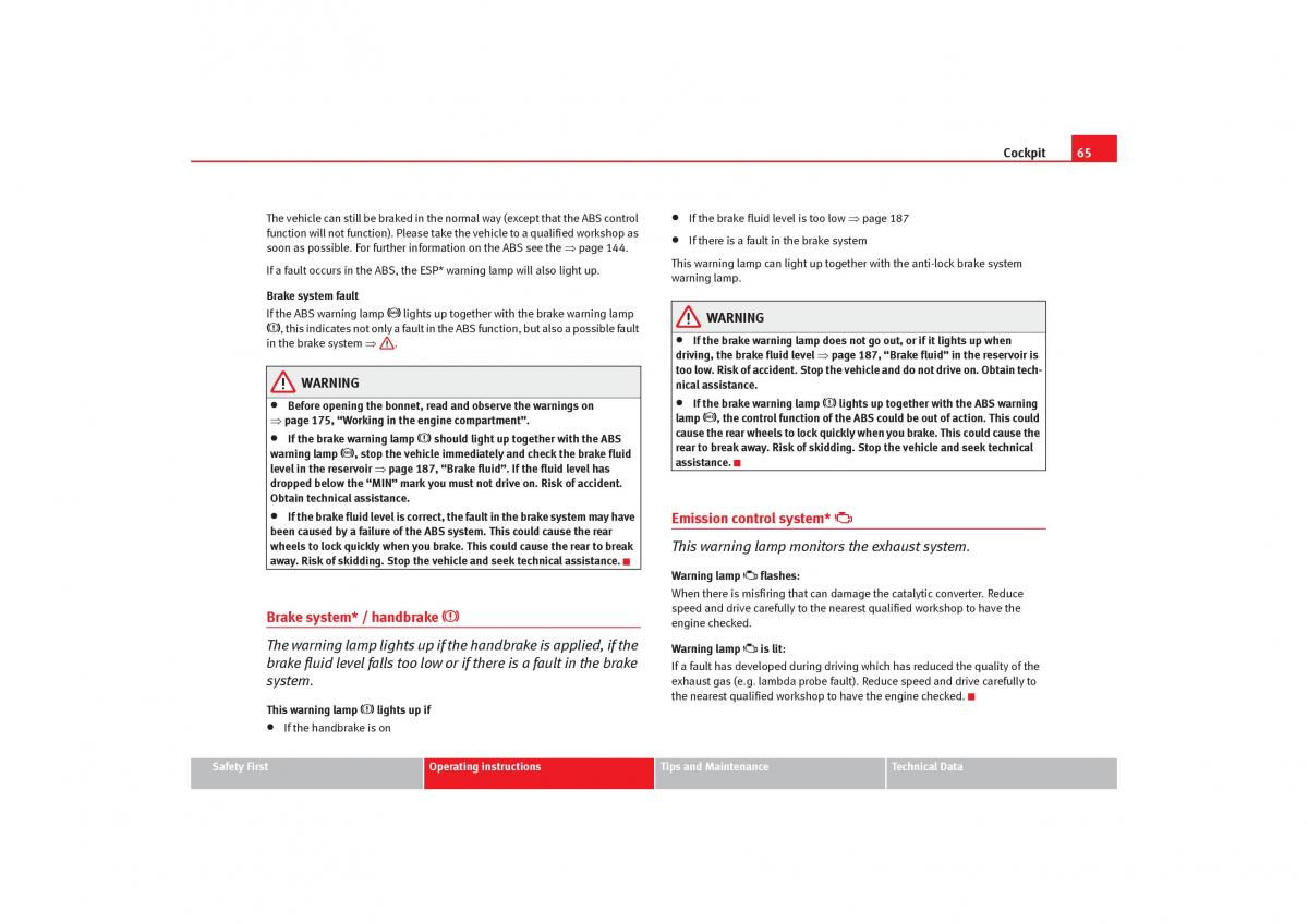 Seat Cordoba II 2 owners manual / page 67