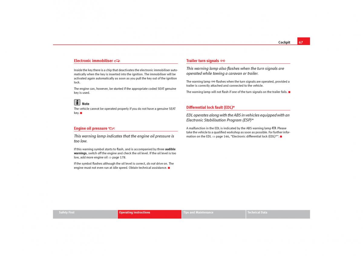 Seat Cordoba II 2 owners manual / page 69