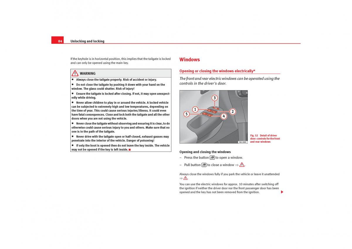 Seat Cordoba II 2 owners manual / page 86