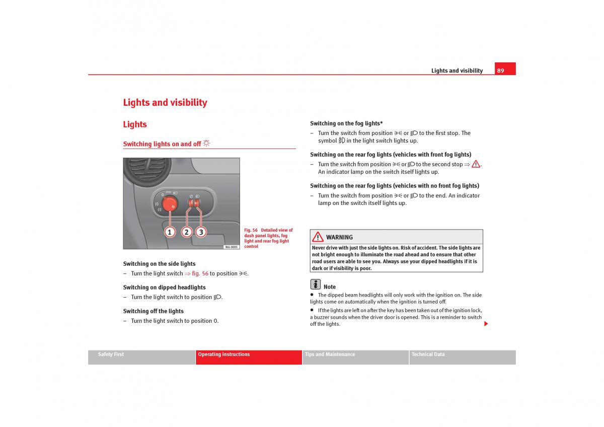 Seat Cordoba II 2 owners manual / page 91