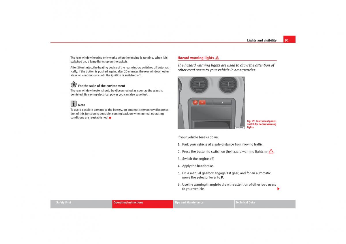 Seat Cordoba II 2 owners manual / page 93