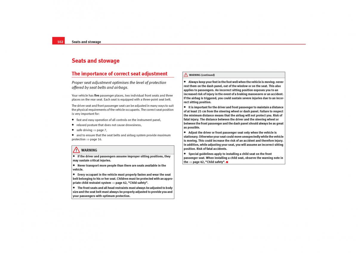 Seat Cordoba II 2 owners manual / page 104