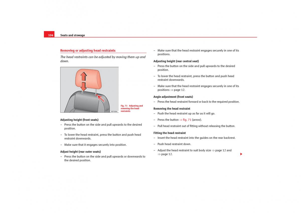 Seat Cordoba II 2 owners manual / page 106