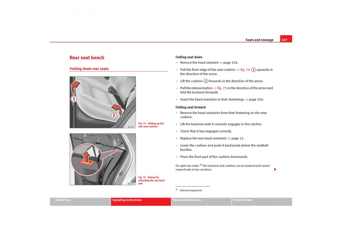 Seat Cordoba II 2 owners manual / page 109