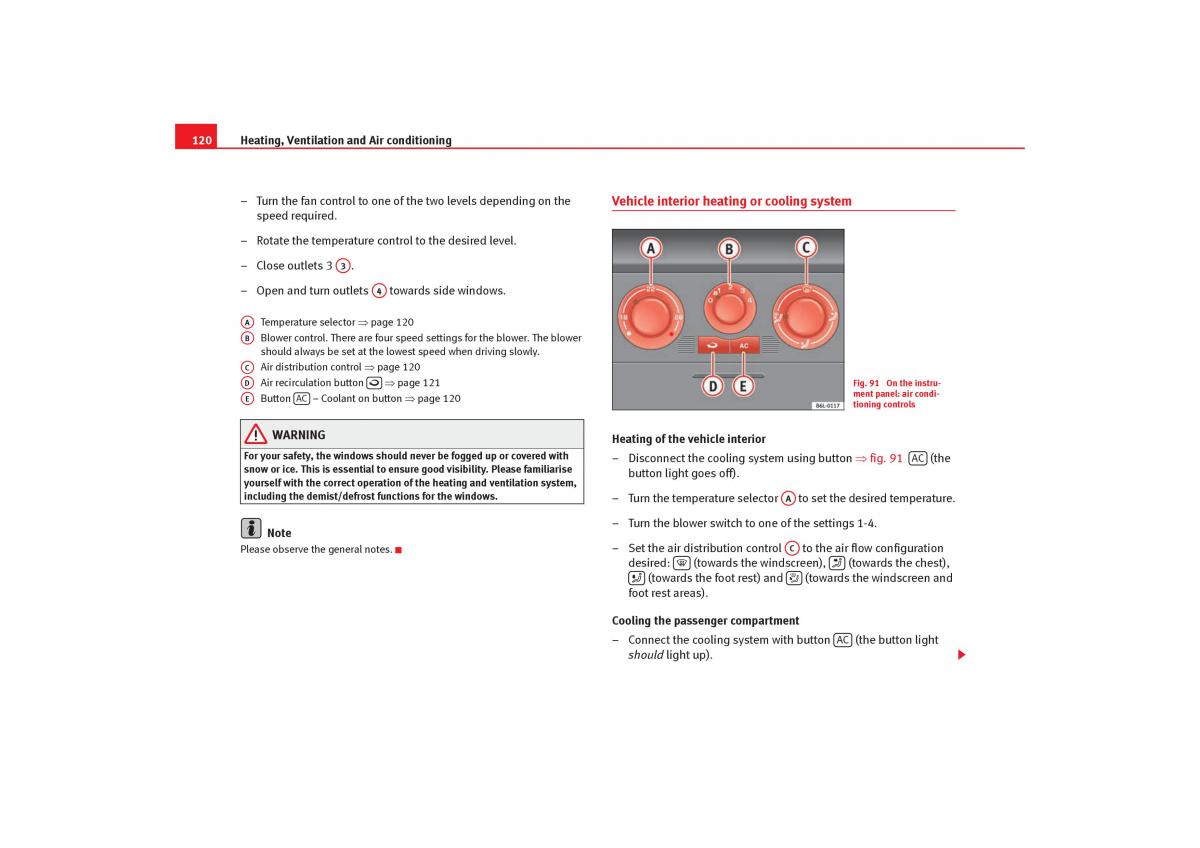 Seat Cordoba II 2 owners manual / page 122