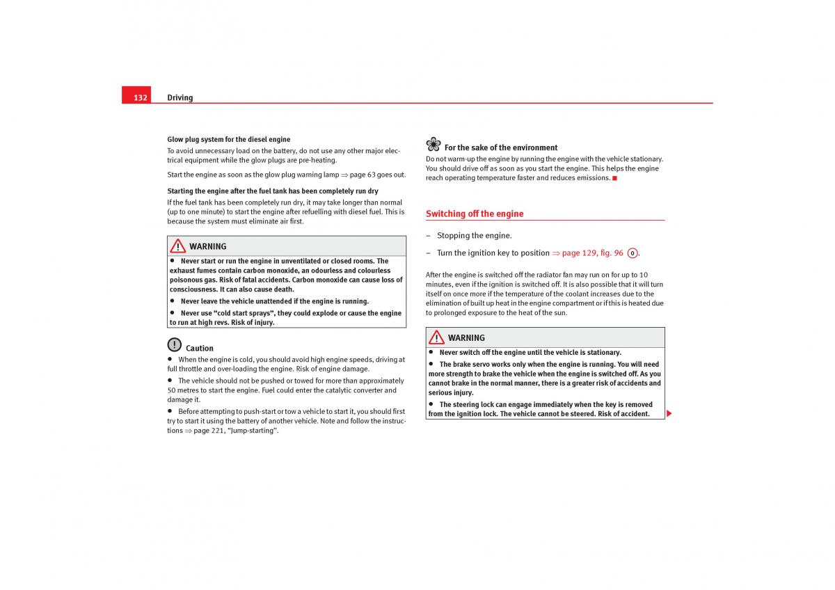 Seat Cordoba II 2 owners manual / page 134