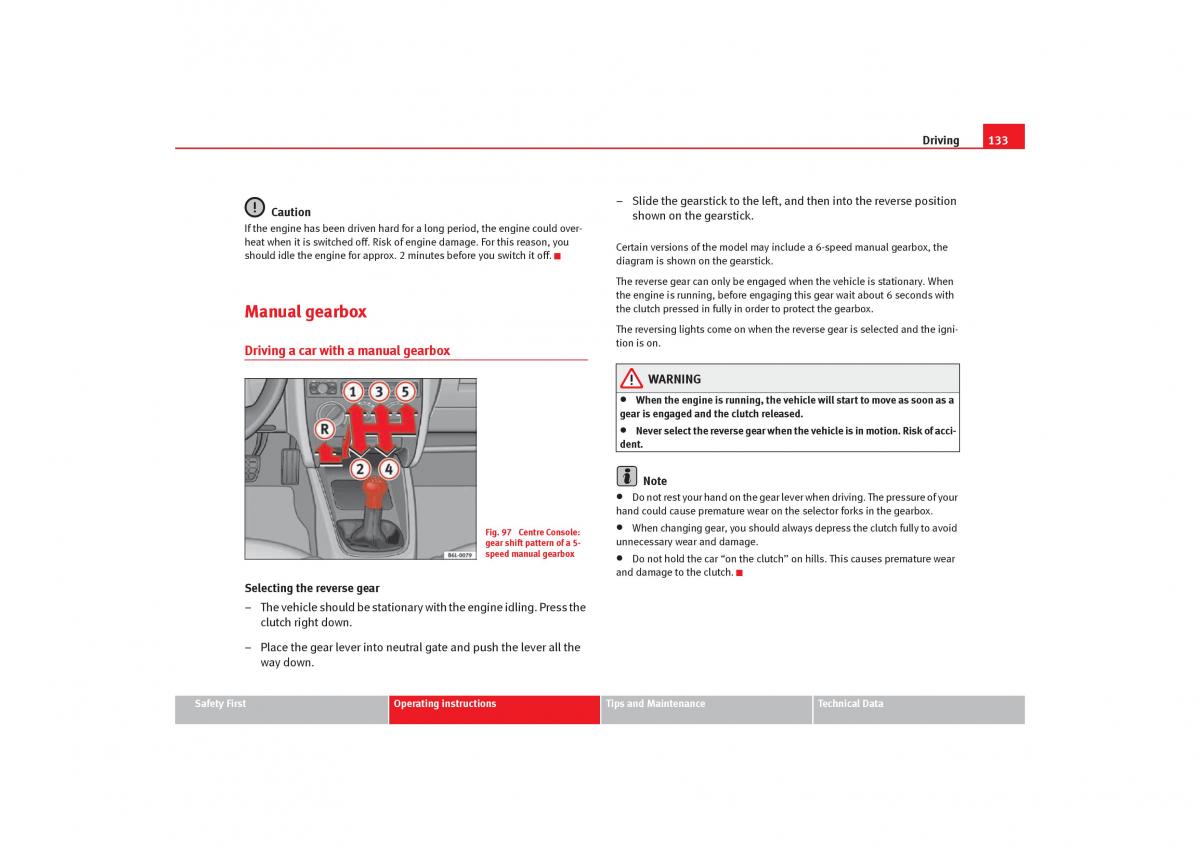 Seat Cordoba II 2 owners manual / page 135