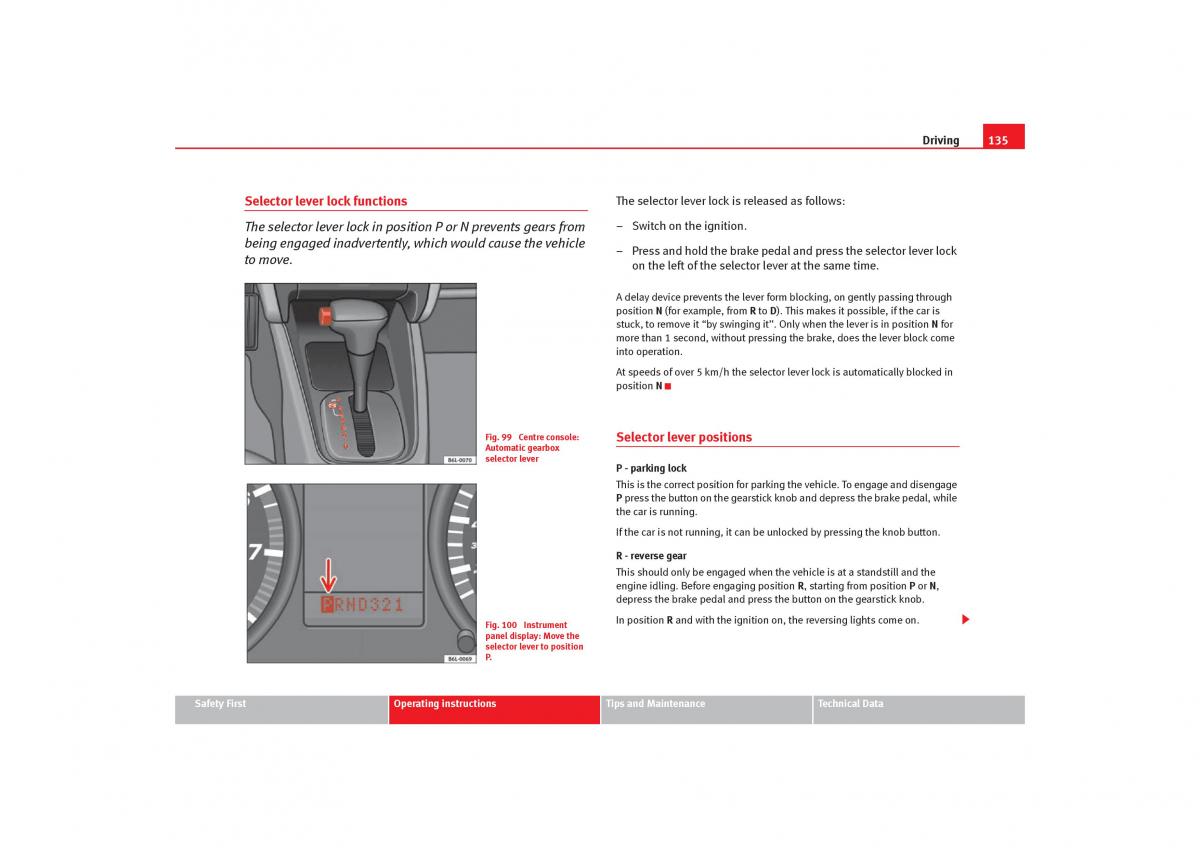 Seat Cordoba II 2 owners manual / page 137