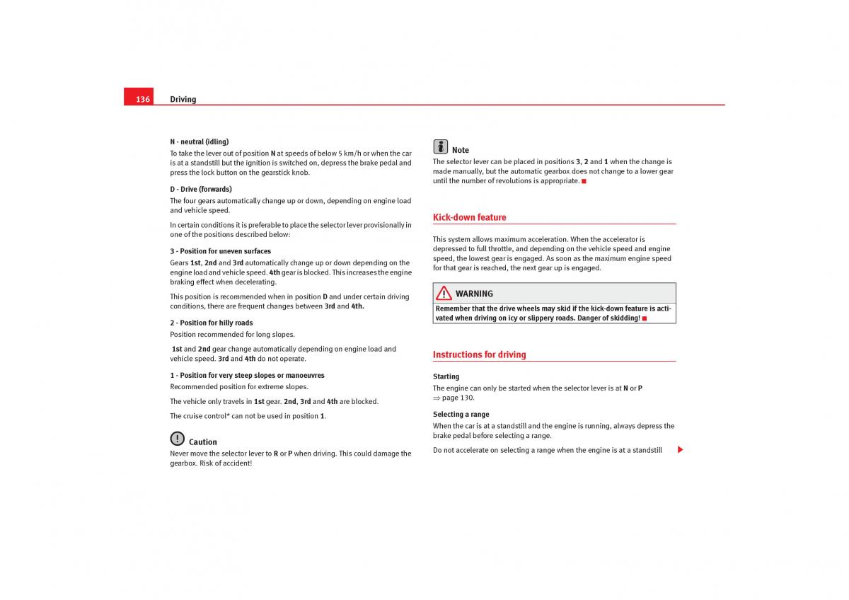 Seat Cordoba II 2 owners manual / page 138