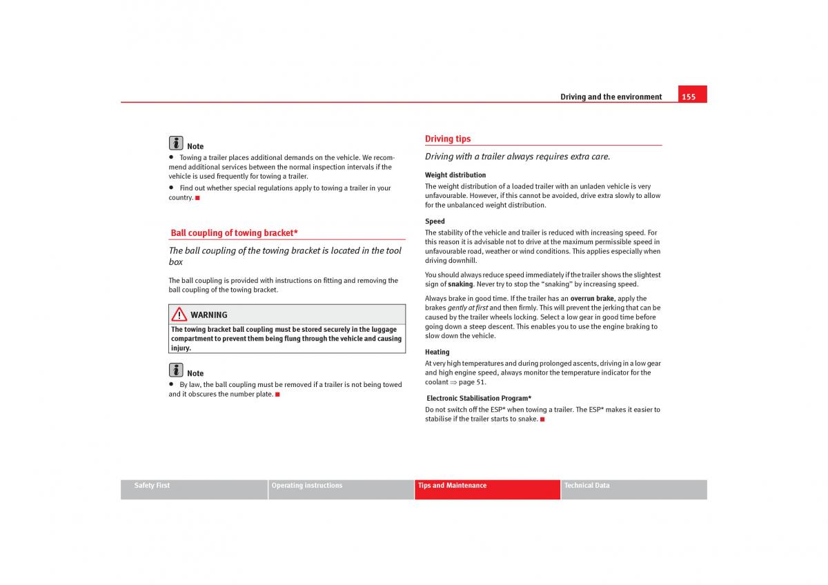 Seat Cordoba II 2 owners manual / page 157