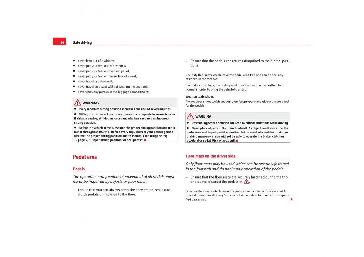 Seat Cordoba II 2 owners manual / page 16