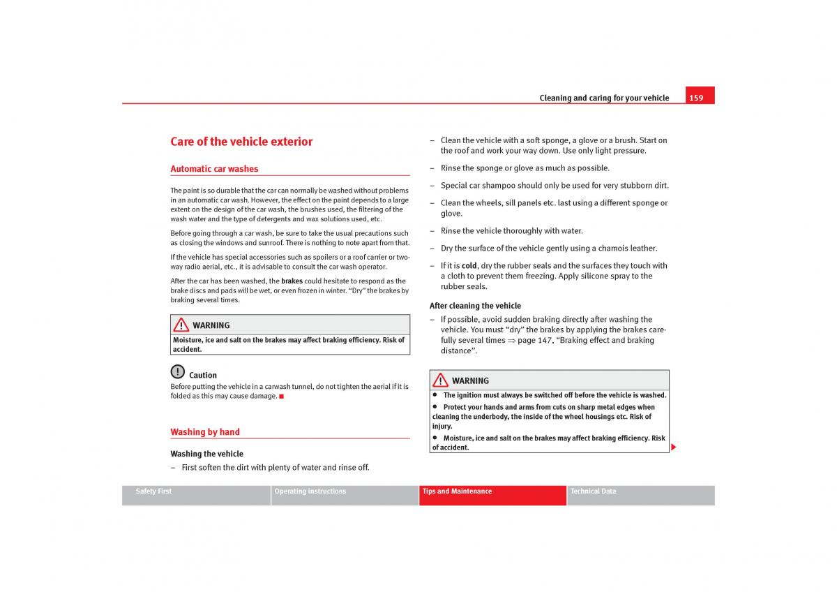 Seat Cordoba II 2 owners manual / page 161