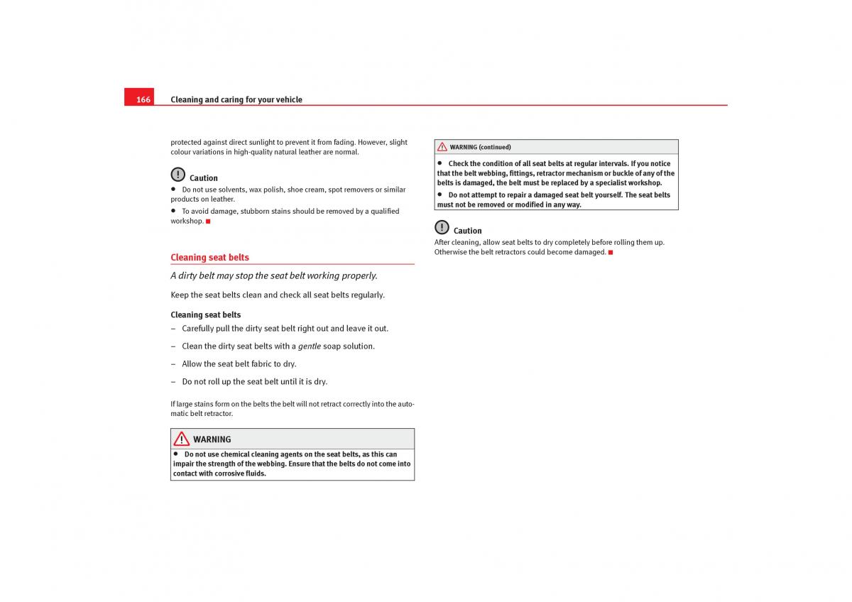 Seat Cordoba II 2 owners manual / page 168