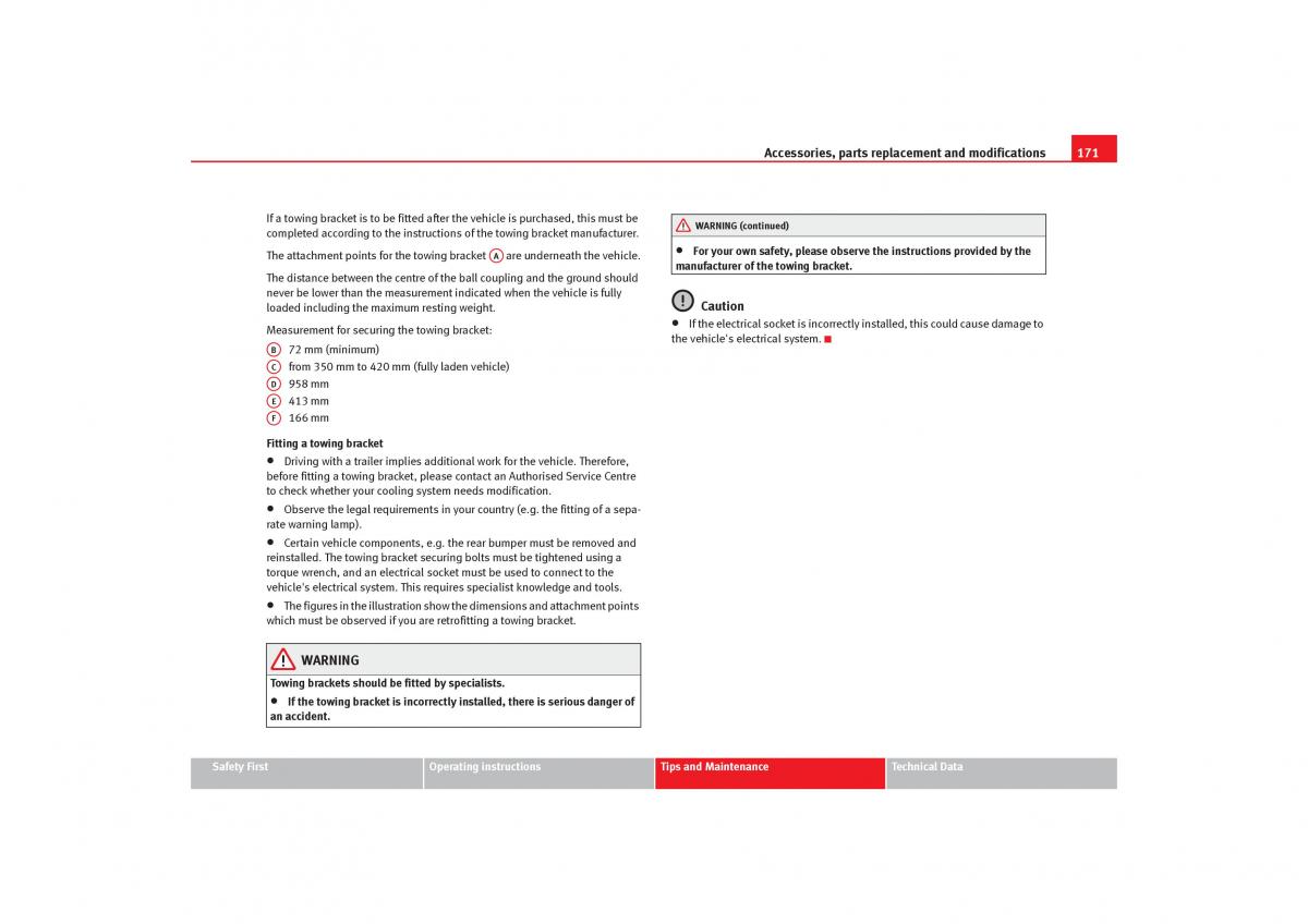 Seat Cordoba II 2 owners manual / page 173