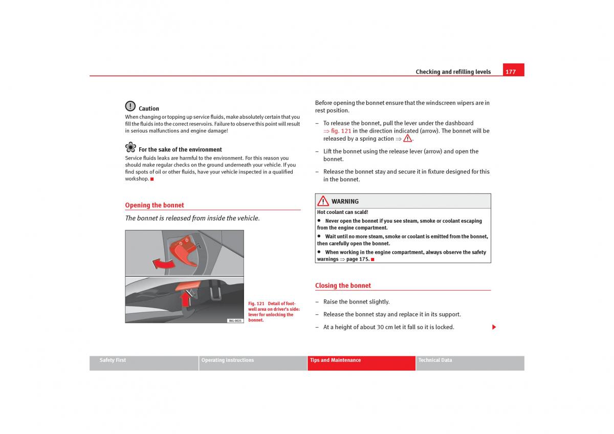 Seat Cordoba II 2 owners manual / page 179