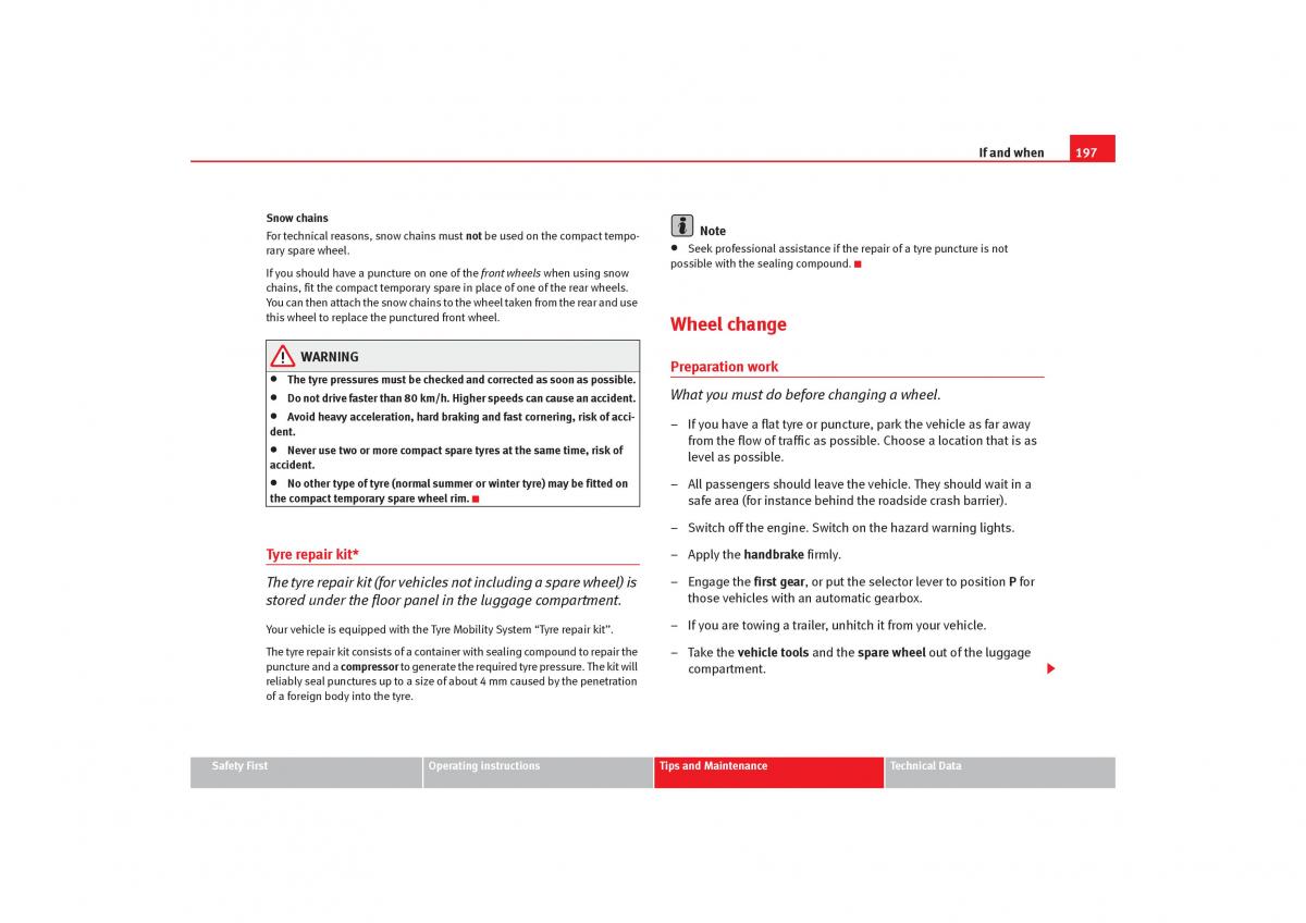 Seat Cordoba II 2 owners manual / page 199