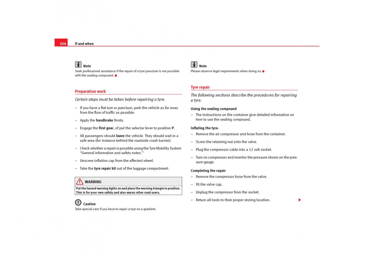 Seat Cordoba II 2 owners manual / page 206