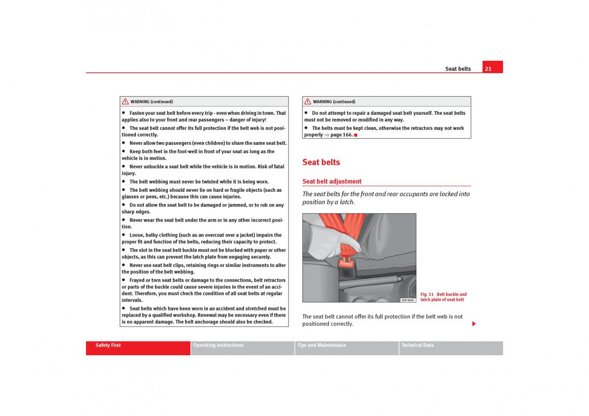 Seat Cordoba II 2 owners manual / page 23