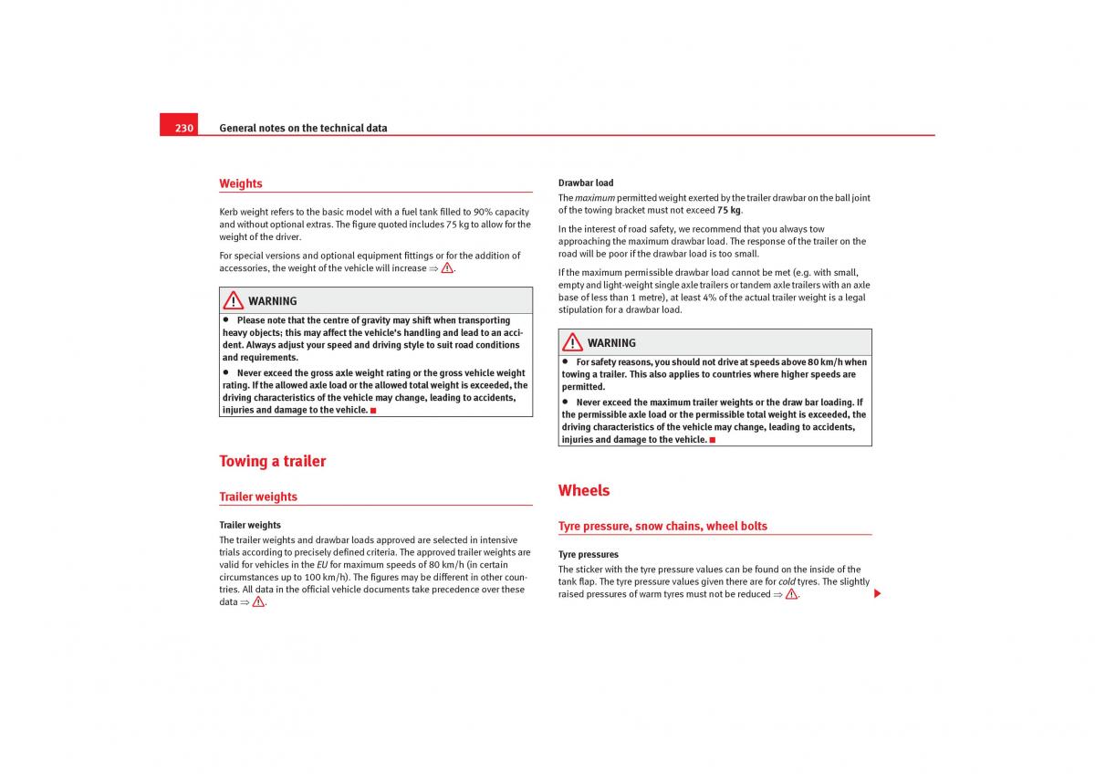 Seat Cordoba II 2 owners manual / page 232