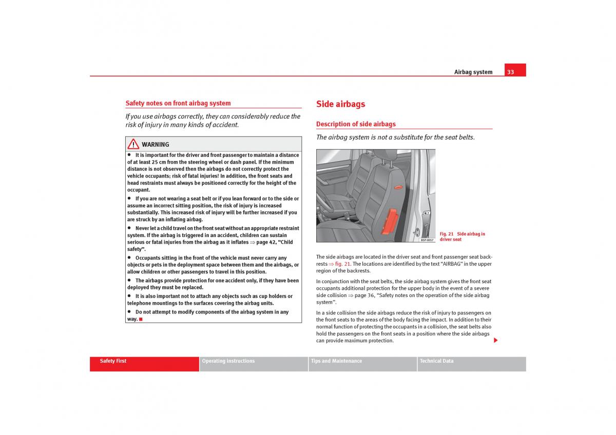 Seat Cordoba II 2 owners manual / page 35