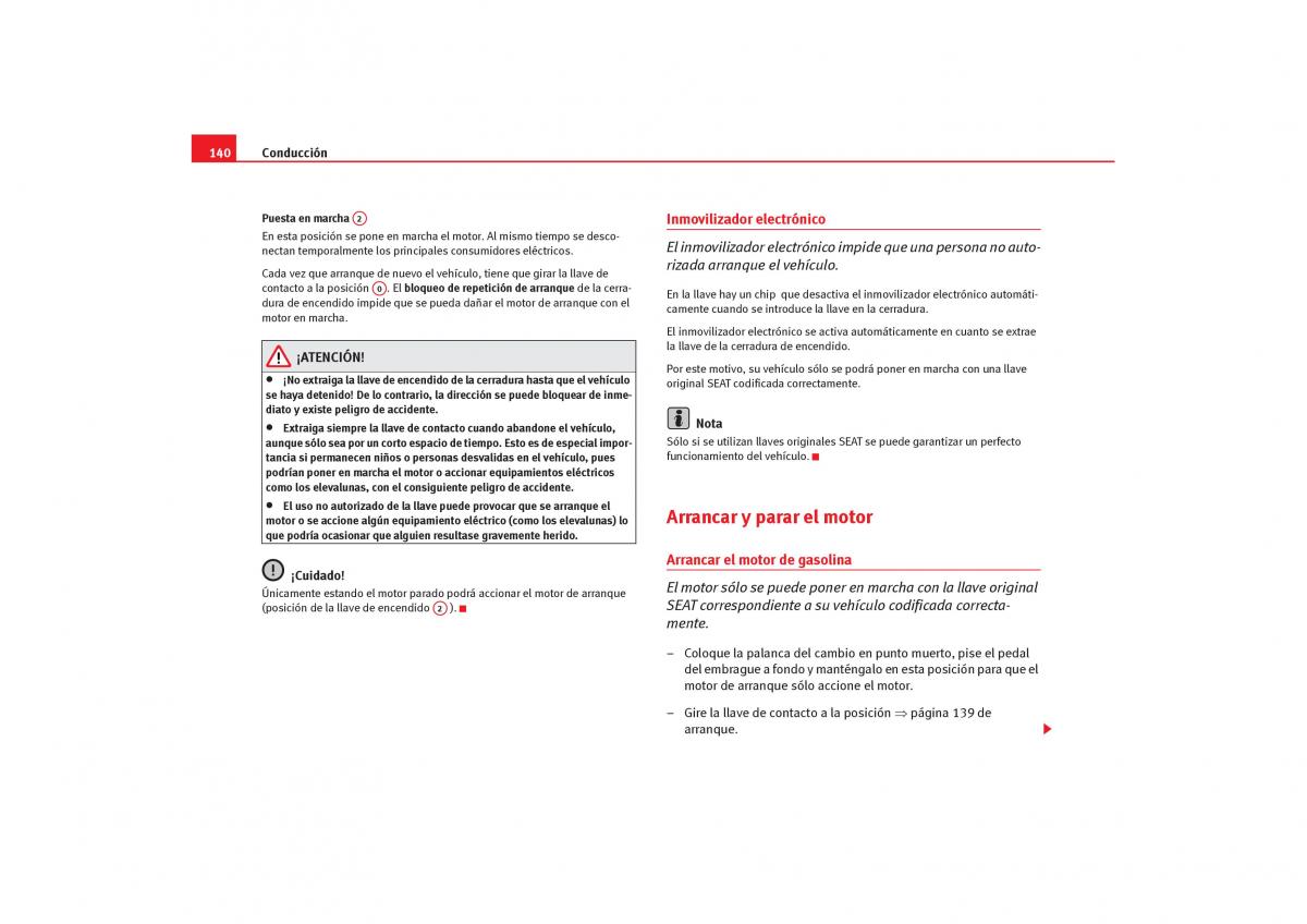 Seat Cordoba II 2 manual del propietario / page 142