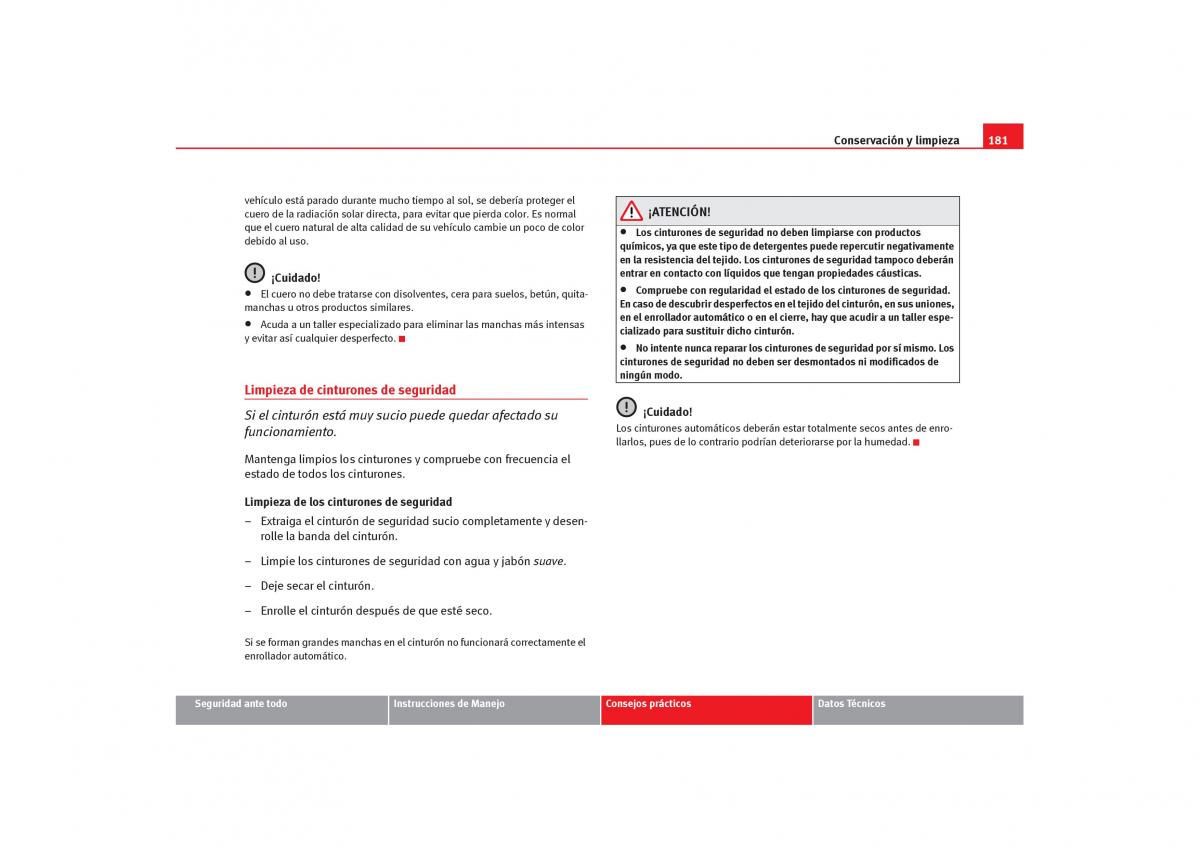 Seat Cordoba II 2 manual del propietario / page 183