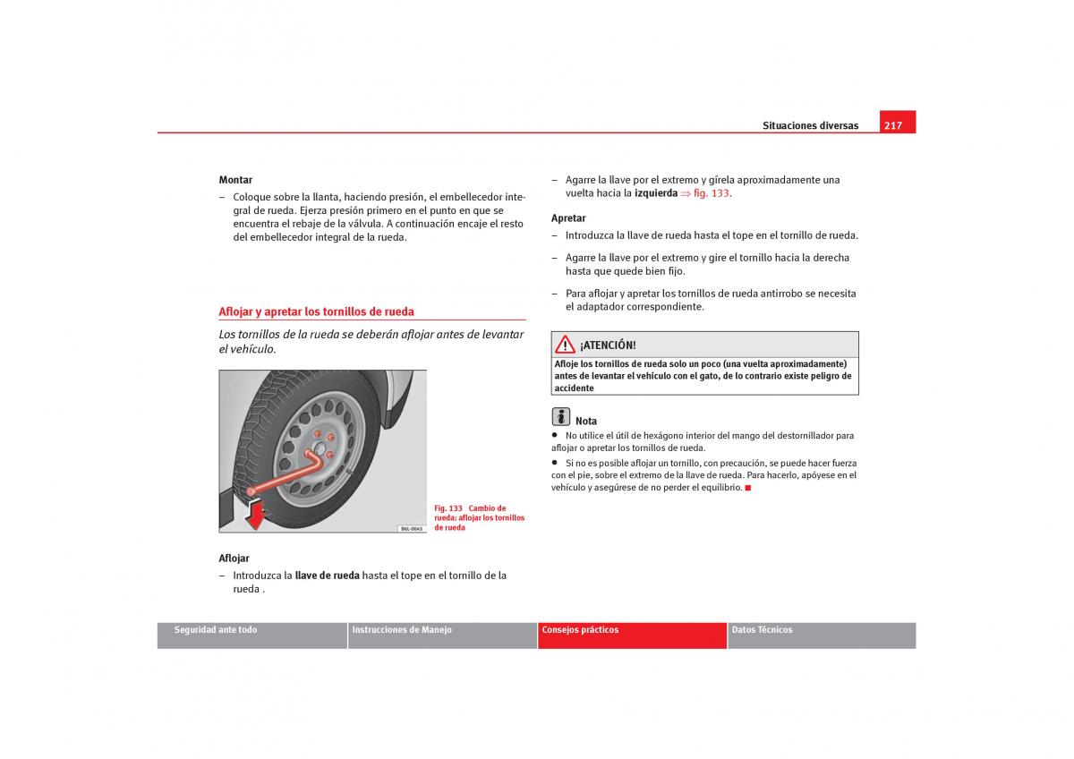 Seat Cordoba II 2 manual del propietario / page 219